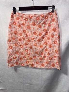 Vintage/Y2K Real Comfort Women's Orange Floral Print Mini Skirt